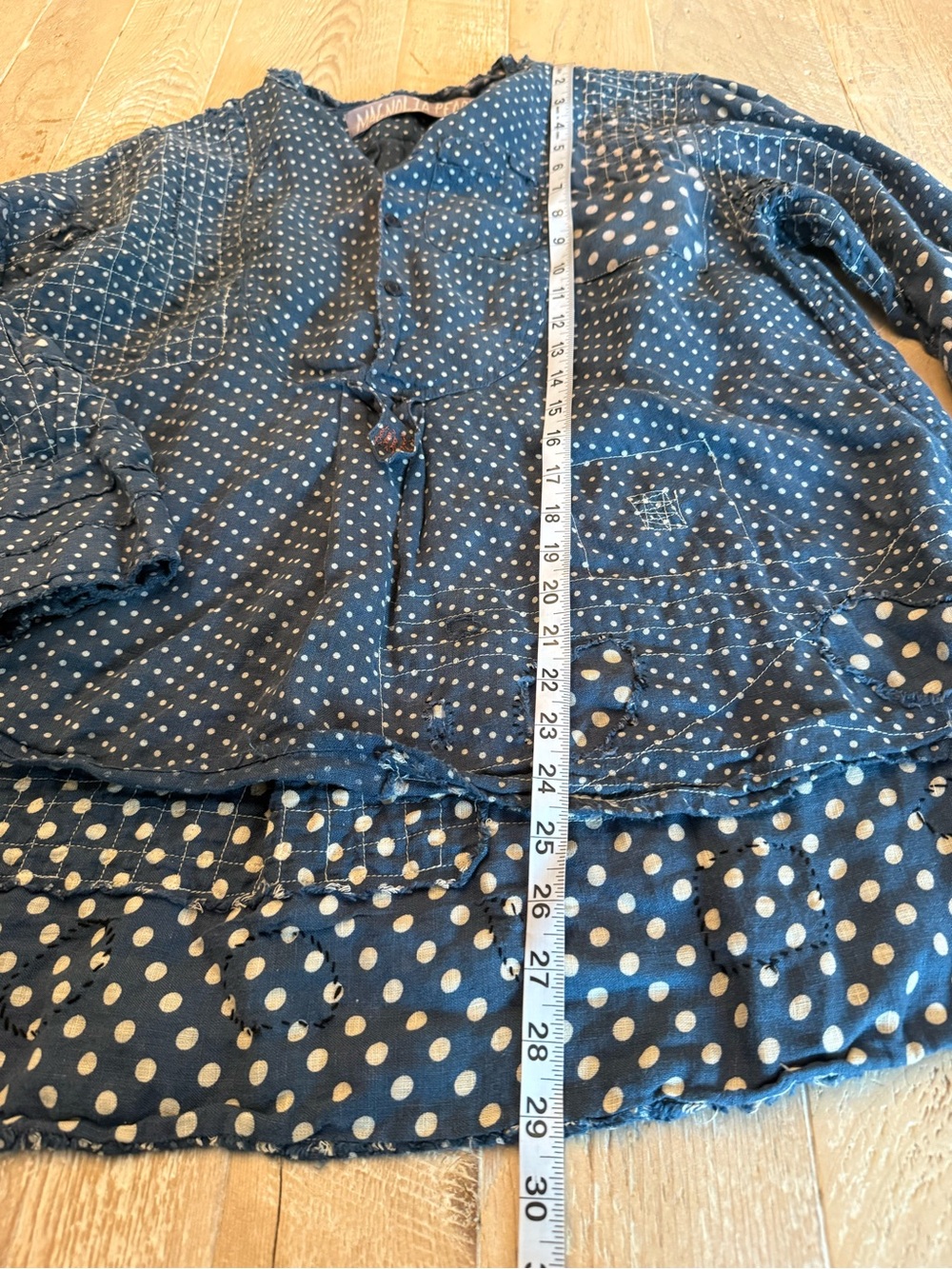 Magnolia Pearl Indigo Polka Dot Henry Top 926 Charlie OS NWOT - Picture 11 of 16
